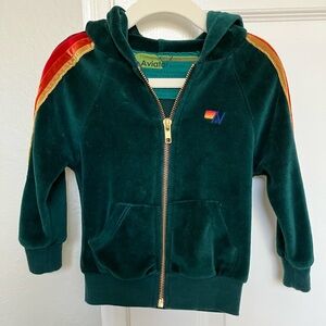 Aviator Nation Toddler Velour zip hoodie 2T
